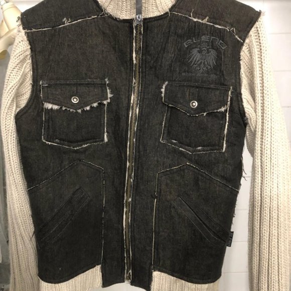 BLEND BRAND DENIM CHIC LUXE SWEATER KNIT JACKET SIZE LARGE - Picture 2 of 10